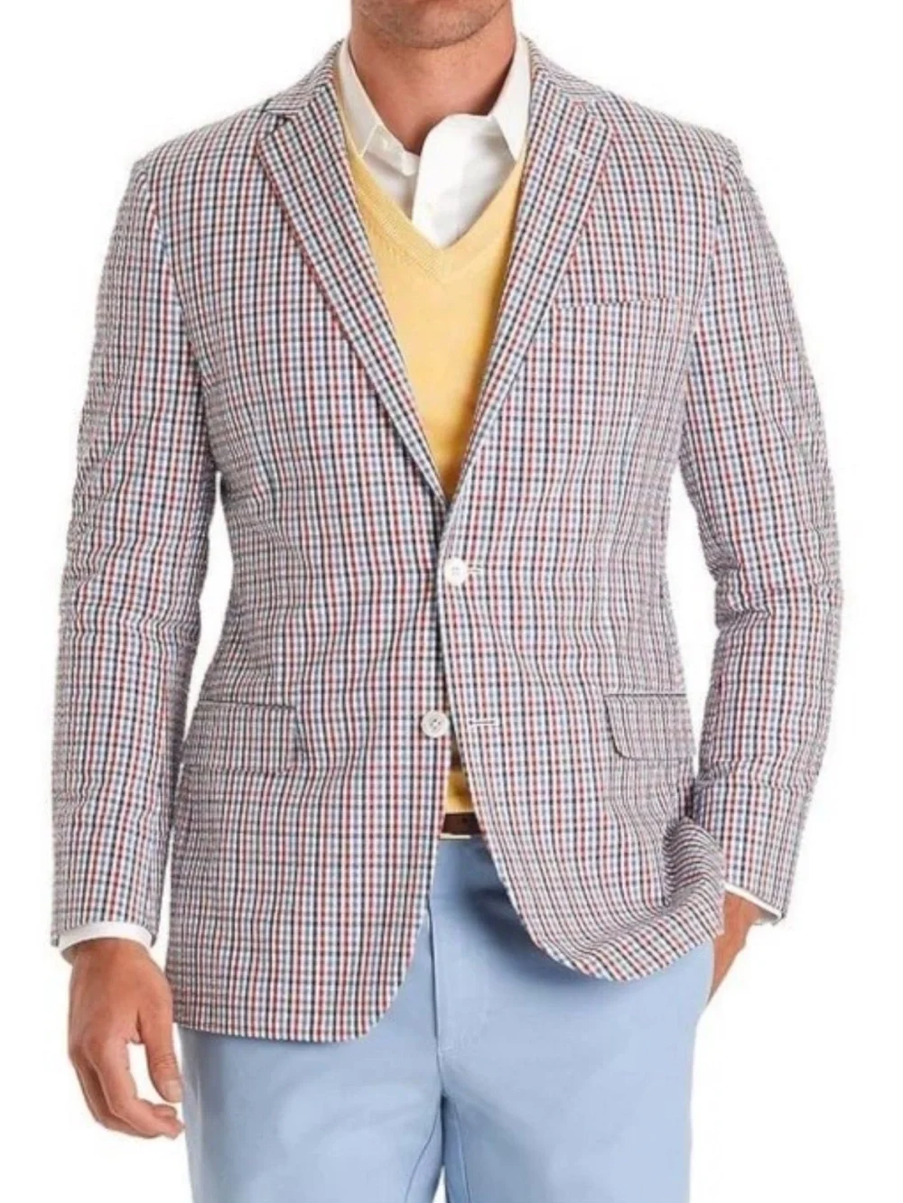 Brooks Brothers VTG Fitzgerald Cotton Seersucker Sport Coat Size 44R